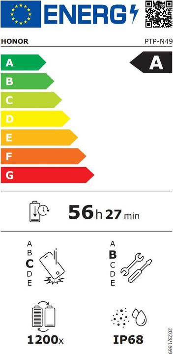 Energy Label Honor Magic7 Pro (512 GB, Black, 6.80", Dual SIM, 5G)