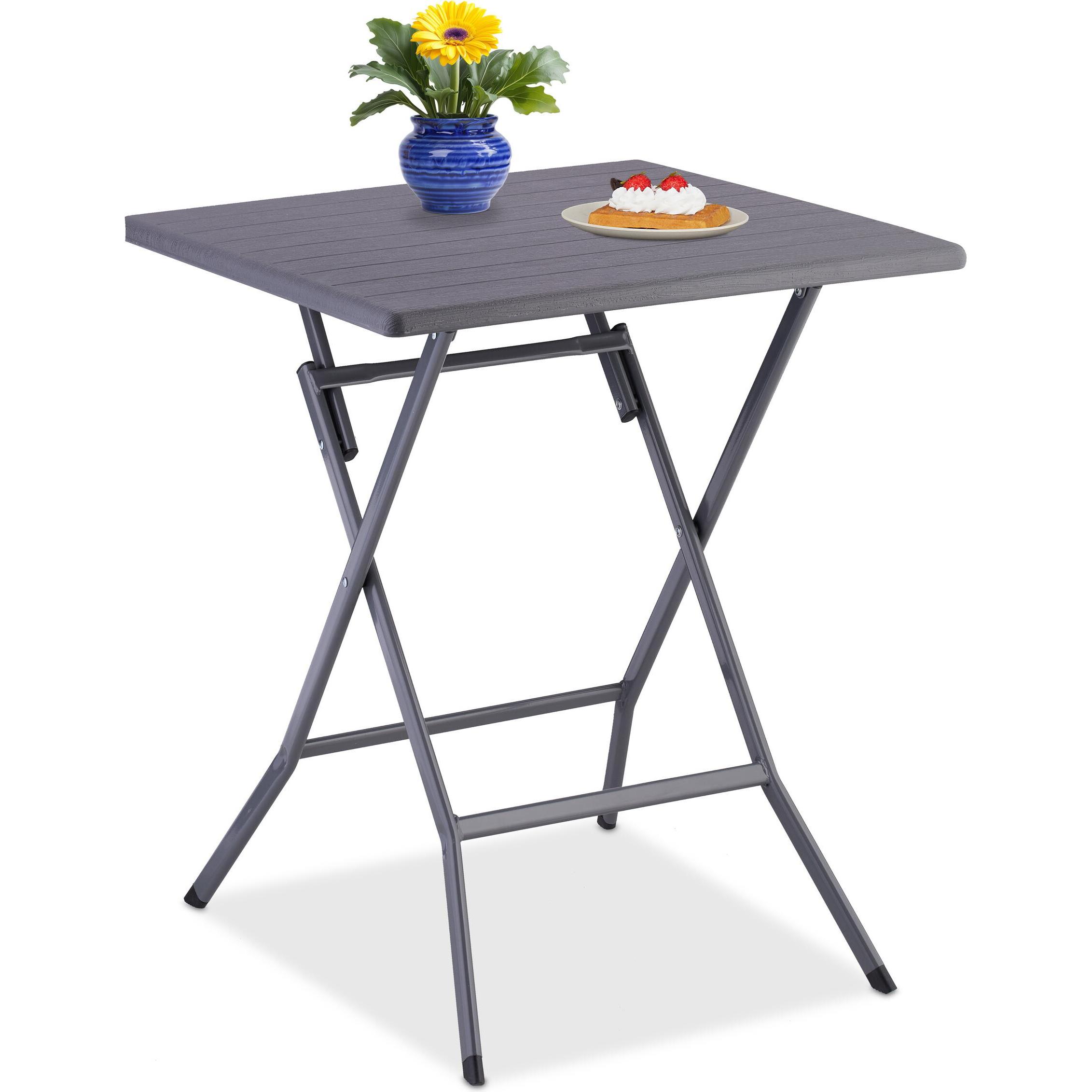 Relaxdays, Gartentisch + Balkontisch, Klapptisch (62 cm)