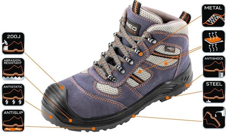 Actual product image Neo Tools Work boots, suede, size 45, CE (S1P, 45)