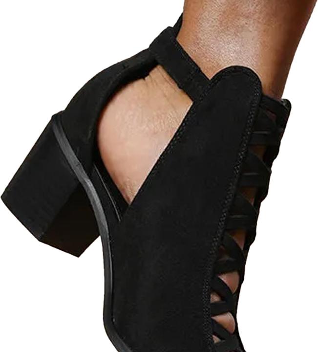 Actual product image Where's That From Womens/Ladies Reydah Criss-Cross Faux Suede Block Heel Sandals (40)