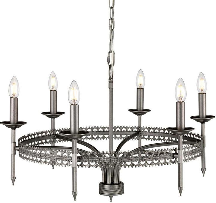Elstead Lighting Crown Lustre E14 6 fois Porte de fer-couleur (72.10 cm)