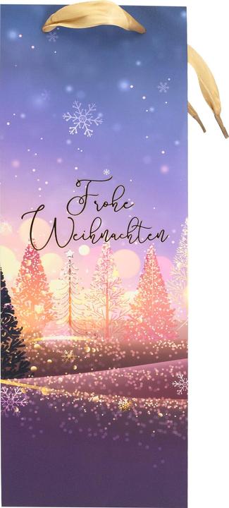 Produktbild Idena Flaschentasche Weihnachten lila 12x9x36cm (Flaschentasche)