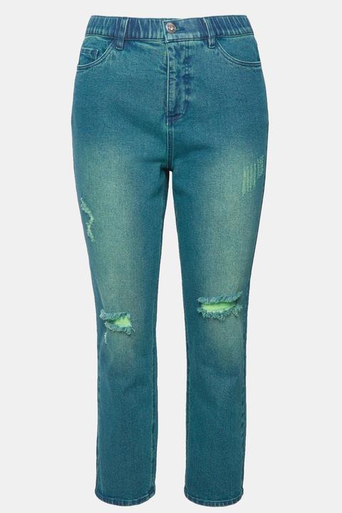 Actual product image Studio Untold Neon Dyed Distressed Mom Jeans (46)