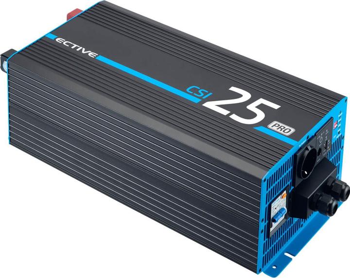 Produktbild Ective CSI 25 PRO 2500W/12V Sinus-Wechselrichter mit Netzvorrangschaltung und Ladegerät (CH-Stecker)