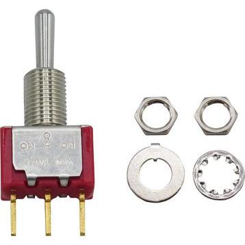 RND Components Miniatur-Kippschalter EIN-AUS-EIN rastend 400 mA 1 Wechsler, Taster + Schalter