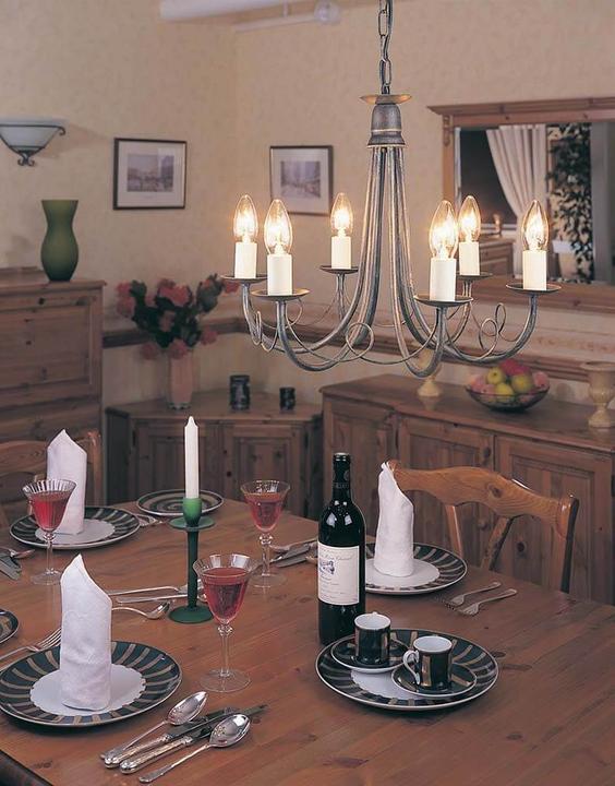 Produktbild Elstead Lighting Minster Kronleuchter E14 6-fach Schwarz, Gold, Made in UK (48 cm)