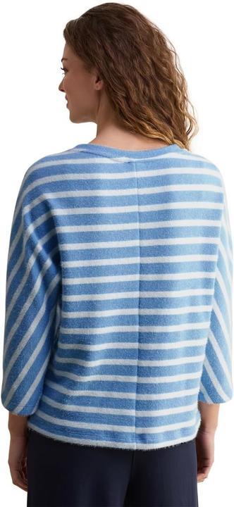 Actual product image Cecil Striped Boat Neck Three-Quarter Sleeve Shirt with Elastic Hem (XL)
