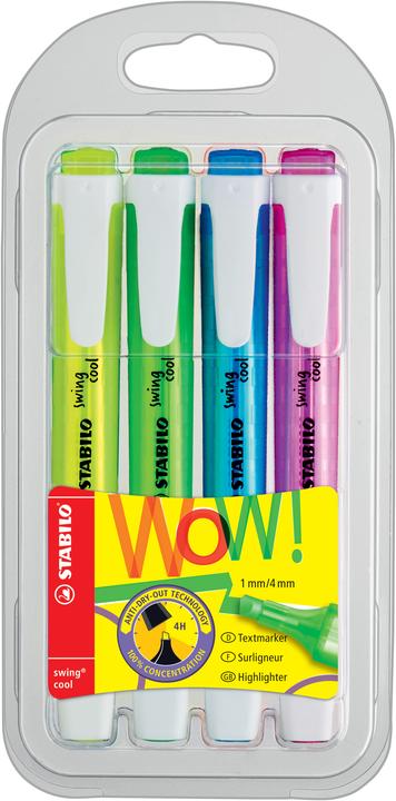 Blau, Gelb, Grün, Pink