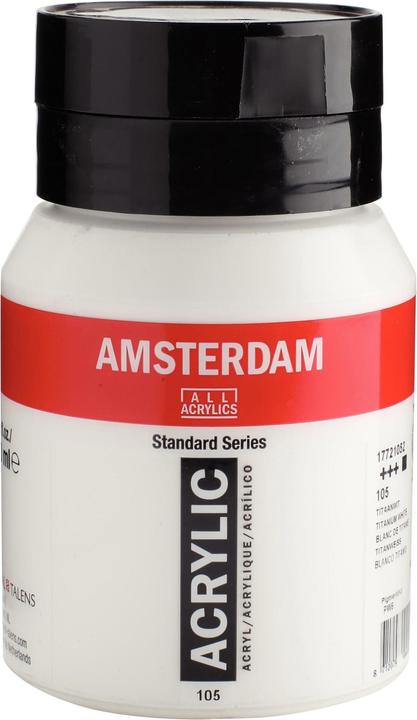 Talens Peinture acrylique (Blanc titane, Blanc, 500 ml)