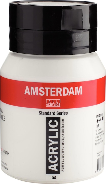 Image du produit Talens Peinture acrylique (Blanc, Blanc titane, 500 ml)