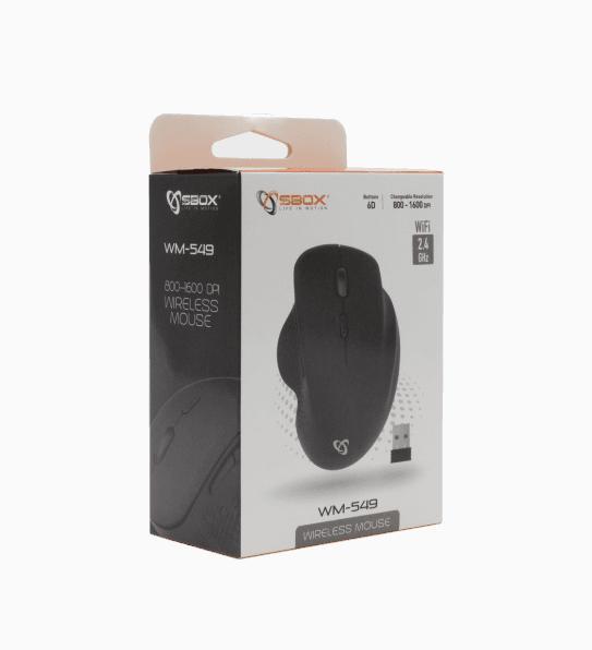 Actual product image Sbox ergonomisk trådløs mus - 1600 dpi - sort