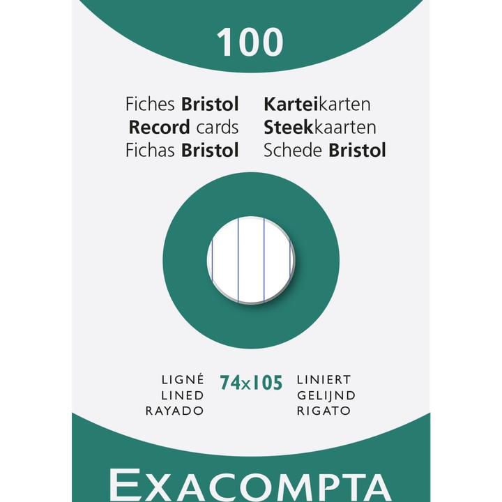 Produktbild Exacompta Karteikarten A7, liniert (A7, 205 g/m², 100 x)