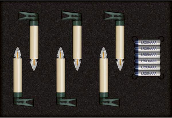 Actual product image Krinner Superlight Bavaria Mini Flame Set of 6 Ivory (6x)