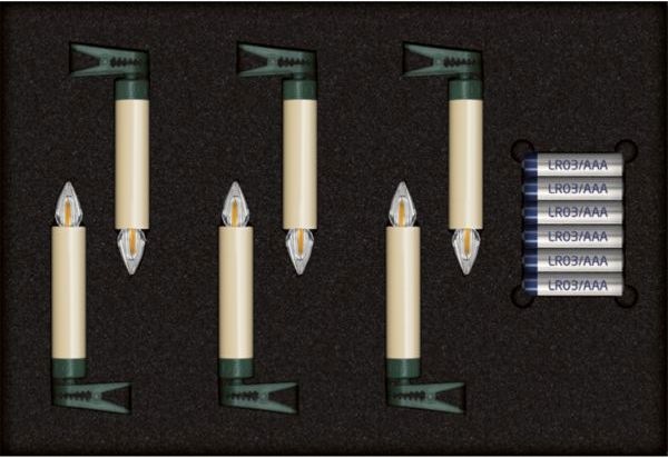 Produktbild Krinner Superlight Bavaria Mini Flame 6er Set Elfenbein (6 x)