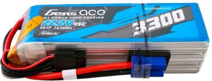 Gens Ace G-Tech 3300mAh 22.2V 45C 6S1P Batteria Lipo con spina EC5 (22.20 V, 3300 mAh)