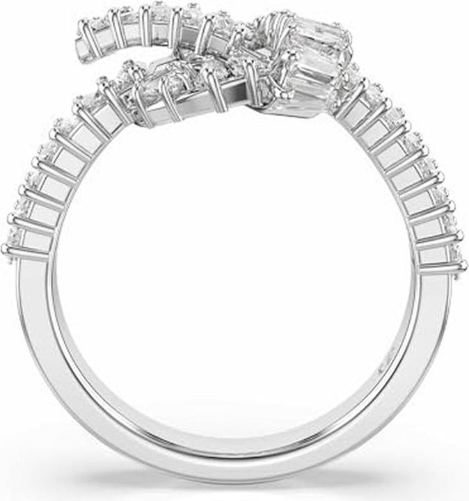 Produktbild Swarovski Matrix Ring Baguette Schliff Knoten Weiss Rhodiniert (55)