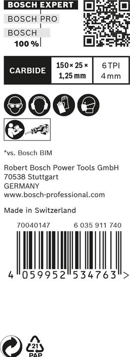 Produktbild Bosch Professional Zubehör EXPERT ‘Window Demolition’ S 956 DHM Säbelsägeblatt, 10 Stück