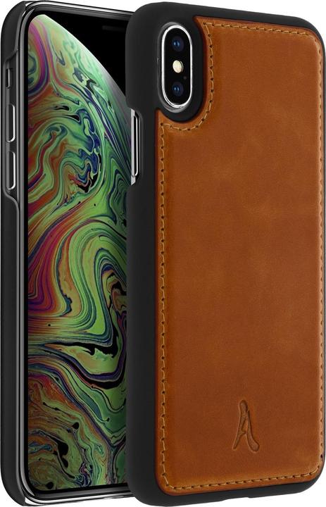 Produktbild Akashi Schutzhülle aus Echtleder stoss- kratzfest für Apple iPhone X /XS – Kupfer (Apple iPhone X, Apple iPhone XS)