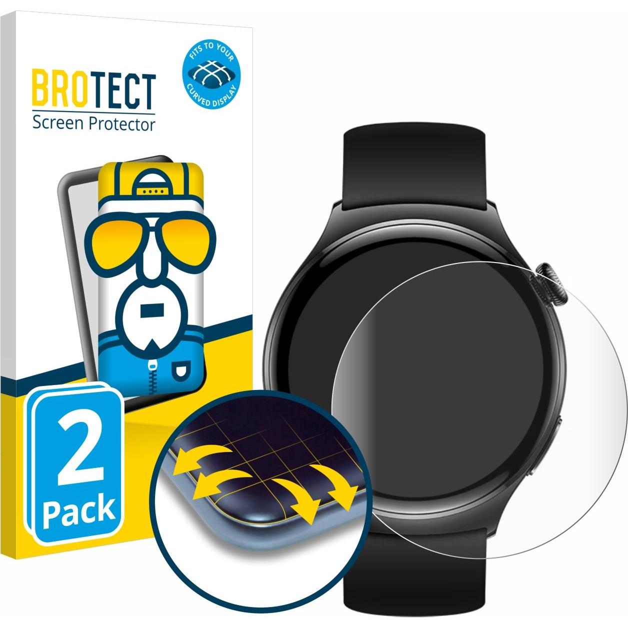 BROTECT Full-Screen Displayschutz, Smartwatch Schutzfolie, Transparent