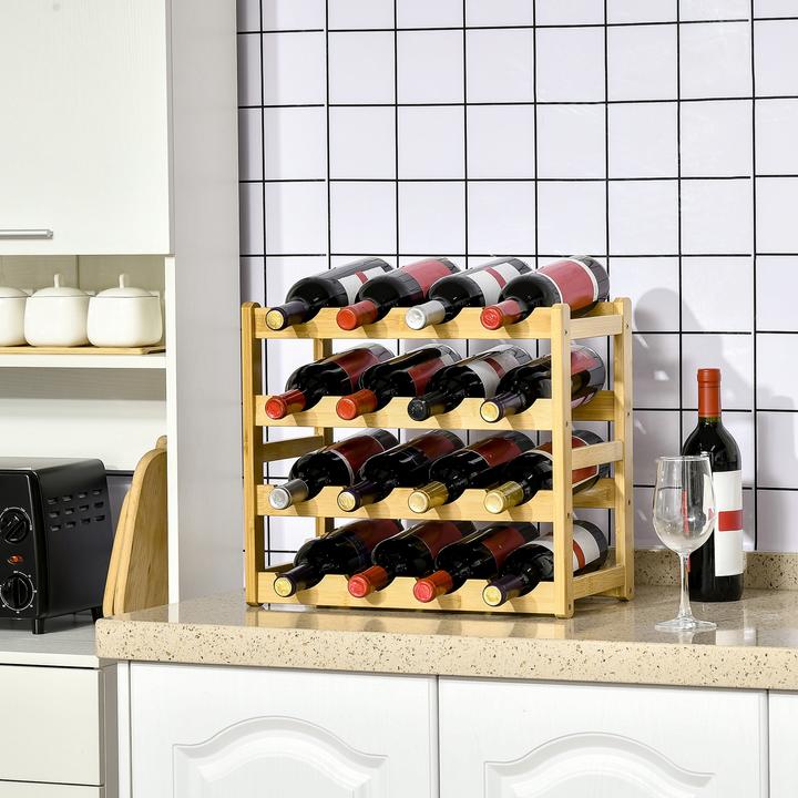Image du produit Homcom Casier à vin avec grand espace de rangement (43 x 23.5 x 38 cm, 16 bouteilles)