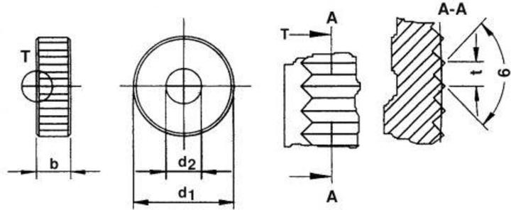 Image du produit Magni Roue moletée PM AA 21,5x5x8 H7 P0,5 QUICK