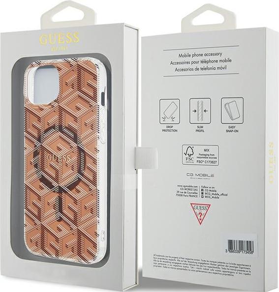 Produktbild Guess GUHMP15SHGCUSTGW iPhone 15 / 14 / 13 6.1" brązowy/brown hardcase IML GCube MagSafe (Apple iPhone 15)