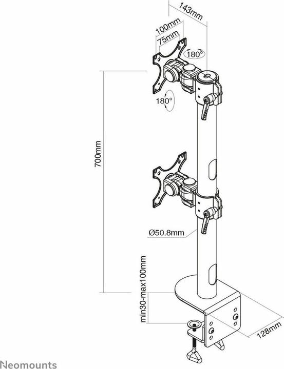 Produktbild Neomounts Gekrümmter Bildschirm-Tischhalterung (Tisch, 49", 15 kg)