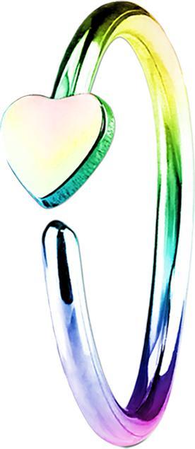 Immagine prodotto Star Piercing Anello micro piercing con cuore colorato (senza ottone, Acciaio chirurgico 316L)