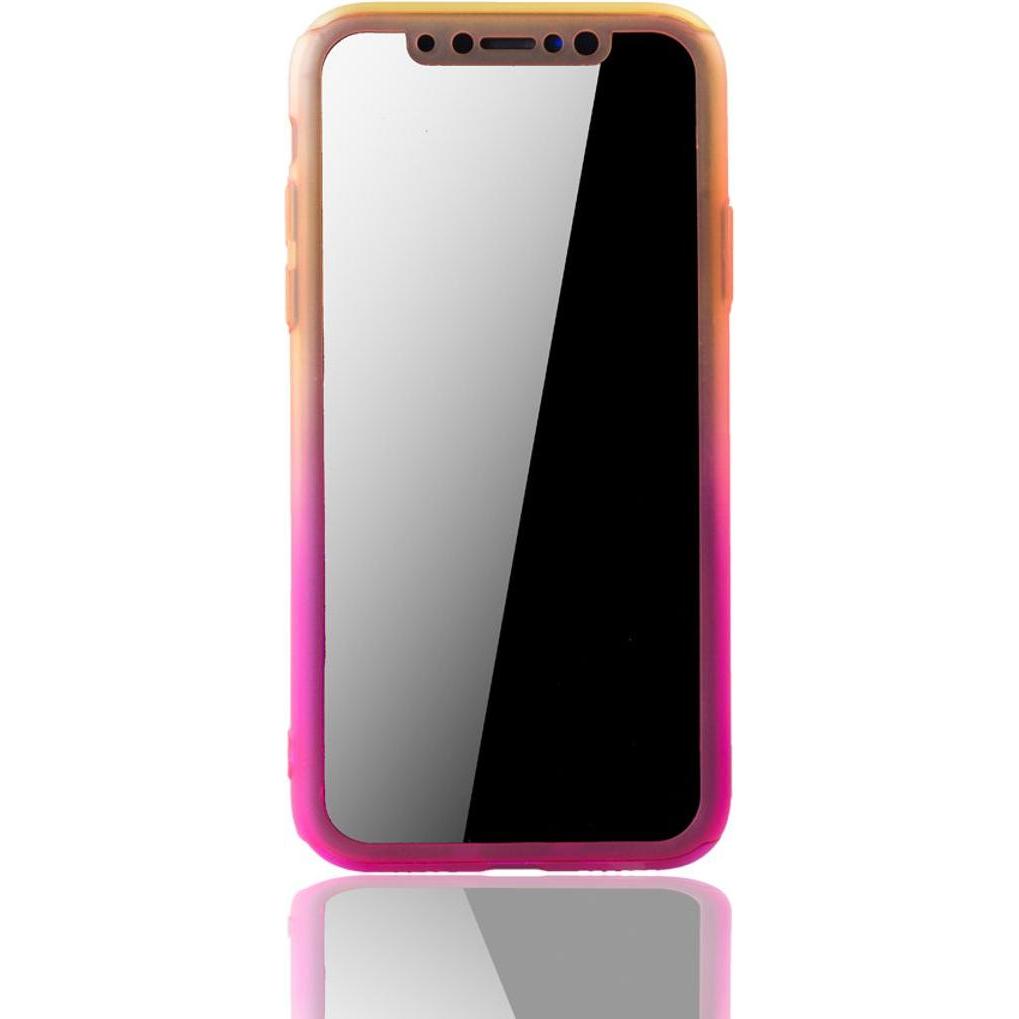 Thumbnail - König Design Hülle Handy Schutz für Apple iPhone XS Full Case Cover Displayschutz Bumper Pink (Apple iPhone XS), Smartph...