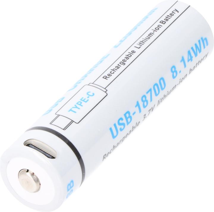 Actual product image AccuCell Rundzelle 18650, Li-ion, 3,7V, 2200mAh, 8,1Wh, mit USB-C Charging Port (1 pcs., 18650, 2200 mAh)