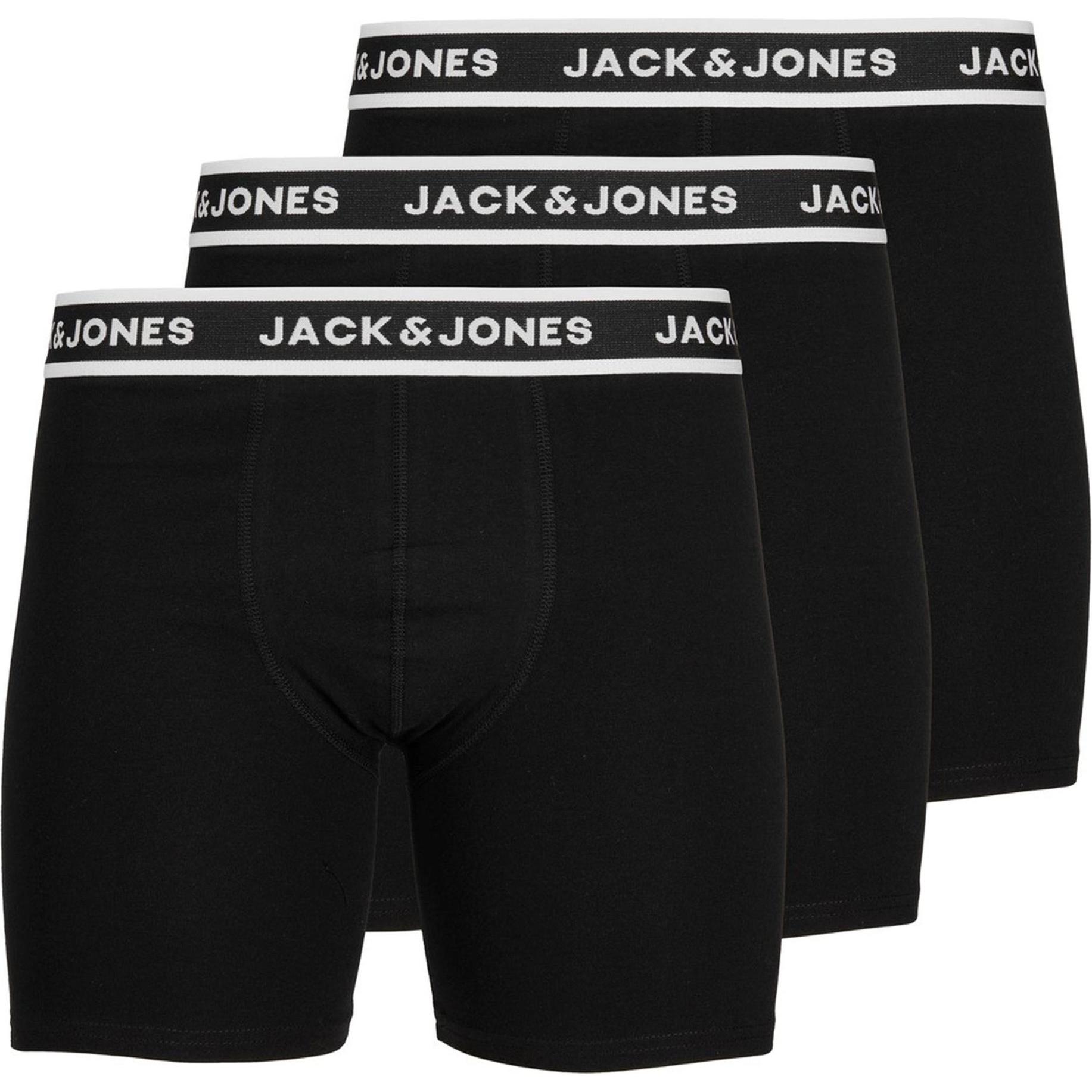 Jack & Jones, Herren, Unterhosen, Jacsolid Boxer Briefs Pack, Schwarz, (XL, 3er Pack)