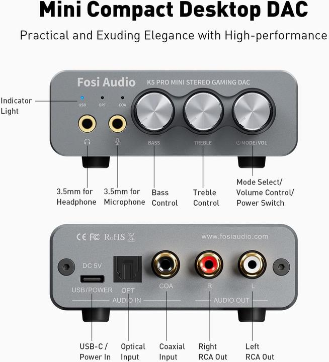 Actual product image Fosi Audio K5 Pro (Bass Boost)