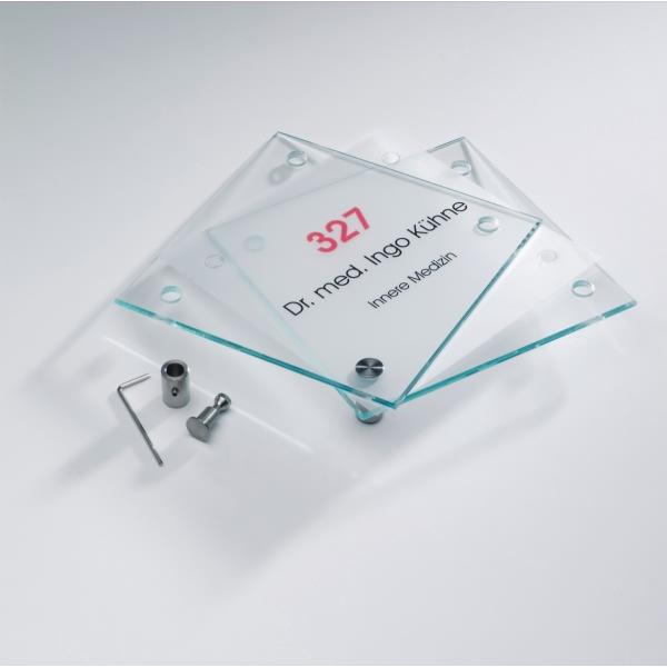 Ultradex, Informationsschild, Türschild Serie Skyline 120x180mm 2x4mm ES-Glas klar