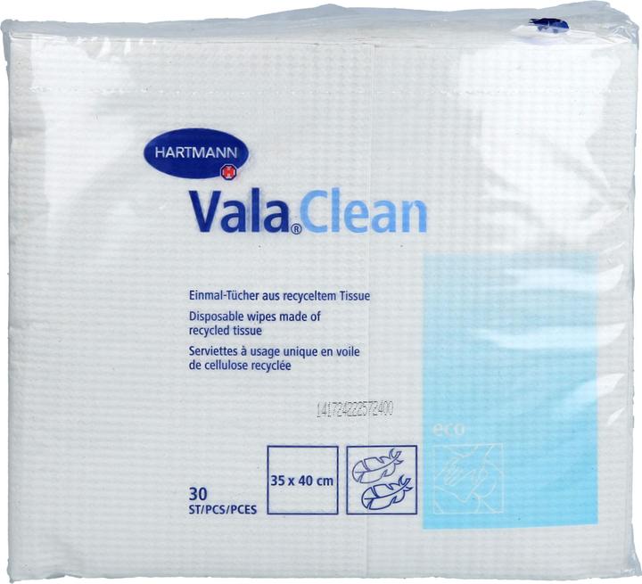 Hartmann Vala Clean disposable wipes made of recycled tissue 35 x 40 cm, 30 pcs. wipes (30 x)