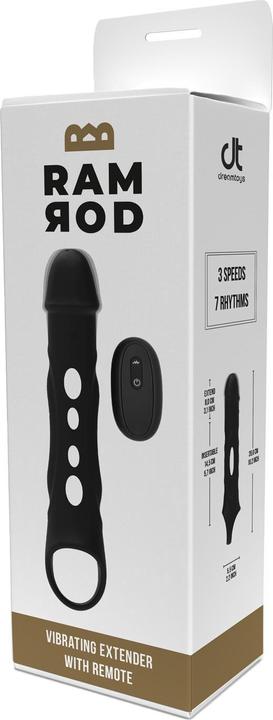 Actual product image Dreamtoys Dream Toys Ramrod Vibrating Extender Wth Remote Black 26 x 14,5 x 5,5 cm