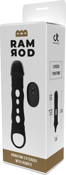 Image du produit Dreamtoys Dream Toys Ramrod Vibrating Extender Wth Remote Black 26 x 14,5 x 5,5 cm