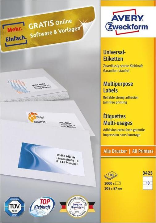 Image du produit Avery Étiquettes universelles