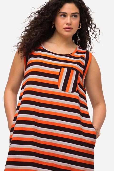 Image du produit Ulla Popken Robe en molleton à col rond, coupe trapèze sans manches, poches (50, 52)