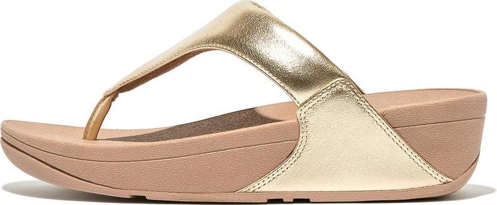Actual product image Fitflop Lulu Leather Toepost Vrouwen Teenslippers - Platino - 41 (41)