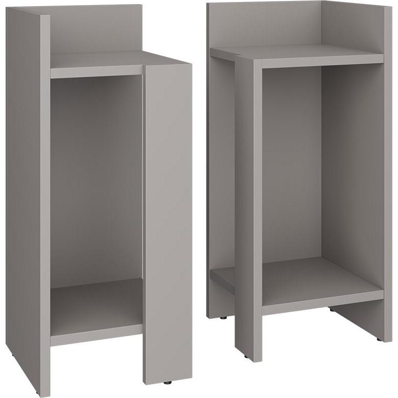 Vichy, Nachttisch, Nachttisch Lenar, Greige, 27 x 60 cm 2er-Set