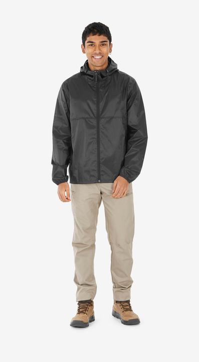 Actual product image Quechua Rain jacket men's Raincut Fullzip - black (L)