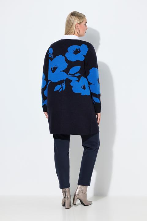 Produktbild Ulla Popken Strickjacke, Blüten, Doucleface, Rundhals, Langarm (60)