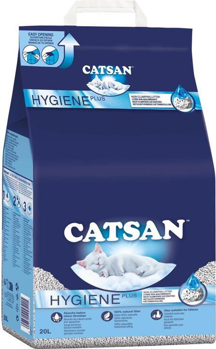 Image du produit Catsan Hygiene Plus (Ne s'agglomère pas, Neutralisant, Parfumé, 9.67 kg)