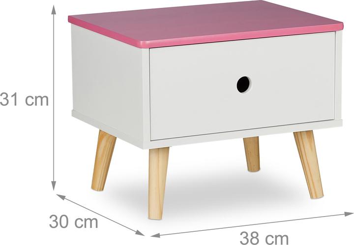 Immagine prodotto Relaxdays Kinder-Nachttisch (38 x 30 x 31 cm)