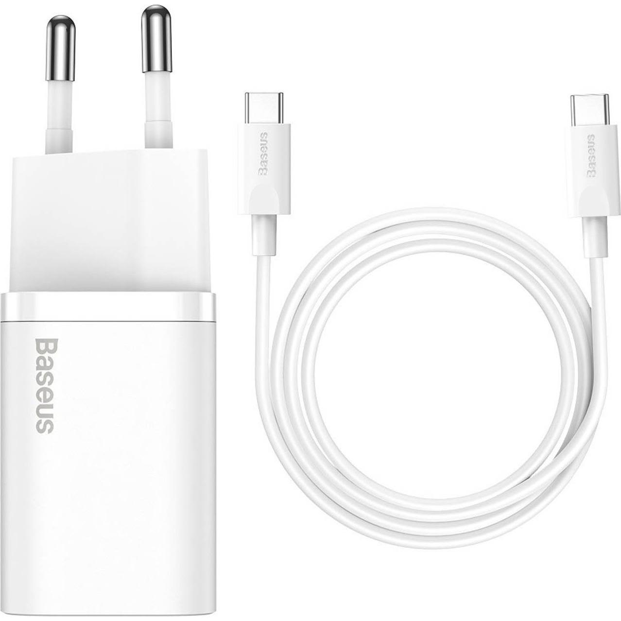 Baseus Super Si Set (25 W), USB Ladegerät, Weiss