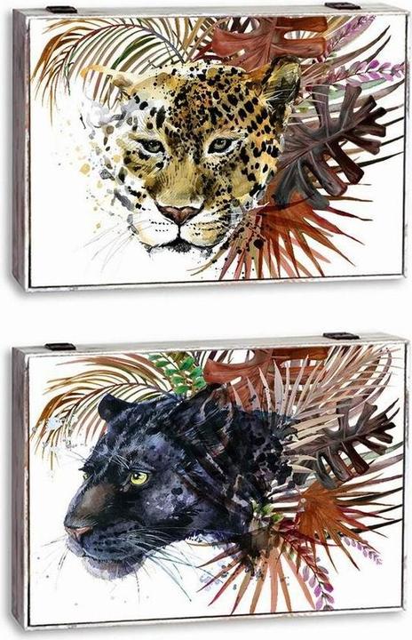 Immagine prodotto DKD Home Decor Wilde Holz MDF 2 Stück 46,5 x 6 x 31,5 cm