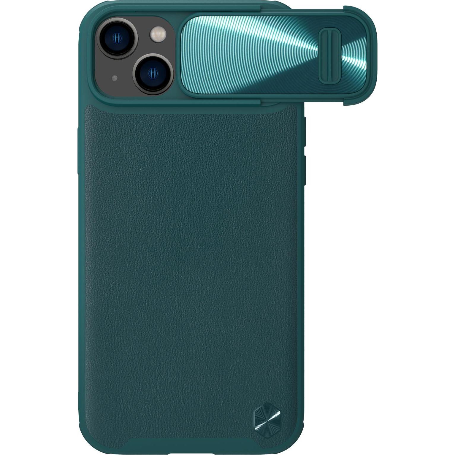 Nillkin CamShield Custodia S in pelle per iPhone 14 Plus con copertura per fotocamera verde (Apple iPhone 14 Plus), Cover smartphone, Verde