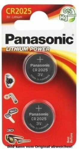 Actual product image Panasonic Lithium Power CR2025 (2 pcs., CR2025, 165 mAh)