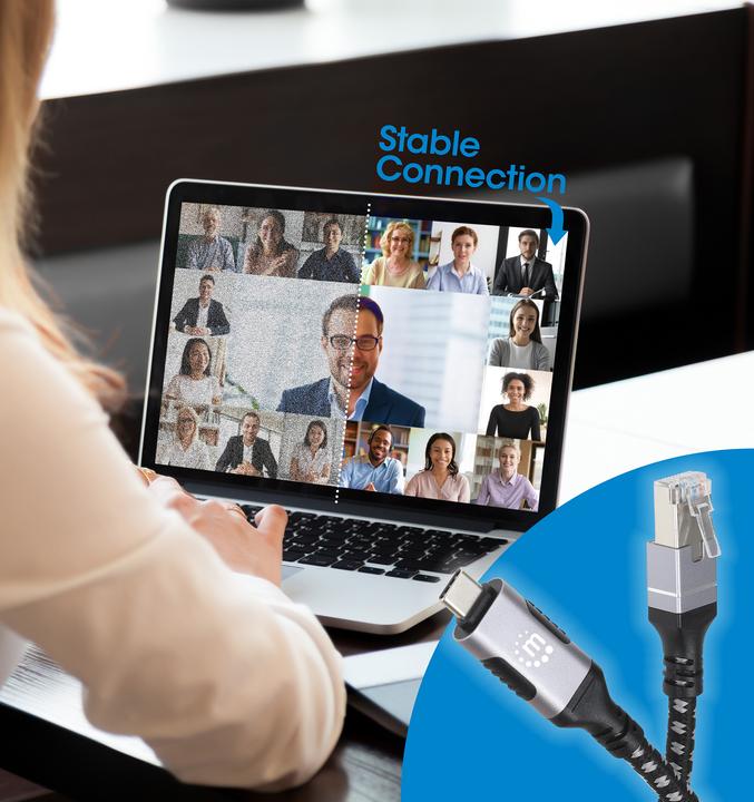 Produktbild Manhattan USB-C auf Gigabit Ethernet-Netzwerkkabel, 2 m (2 m, USB 3.0)