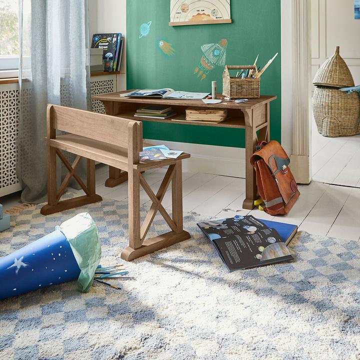 Produktbild Loberon Teppich Wayburn blau/creme (140 x 200 cm)